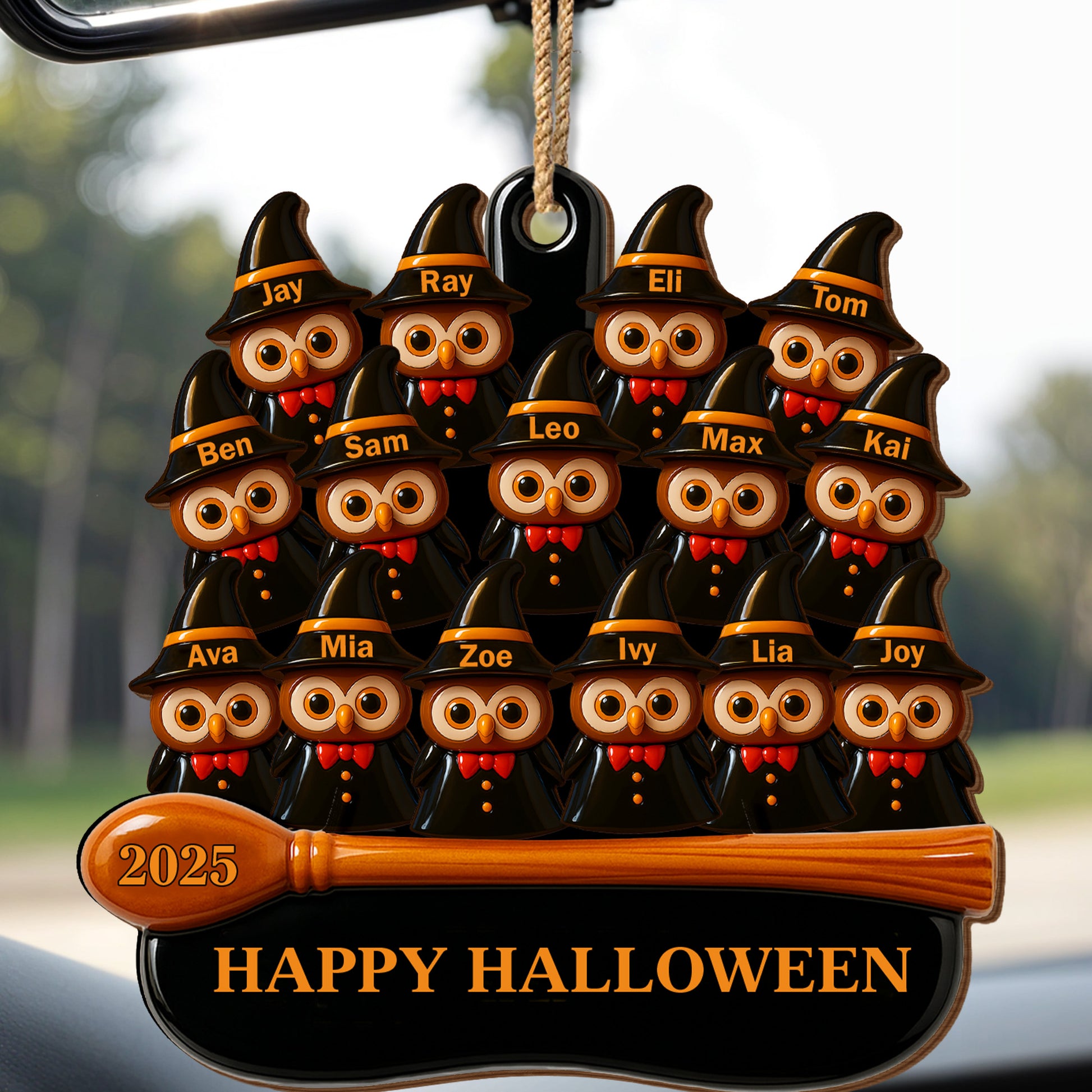 Happy Halloween Owl Family Decoration