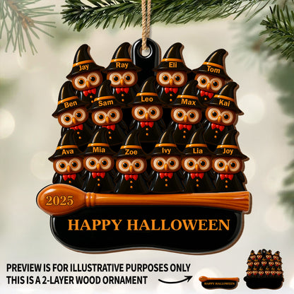 Happy Halloween Owl Family Decoration