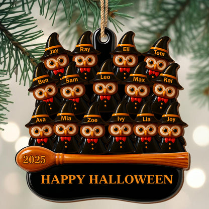 Happy Halloween Owl Family Decoration