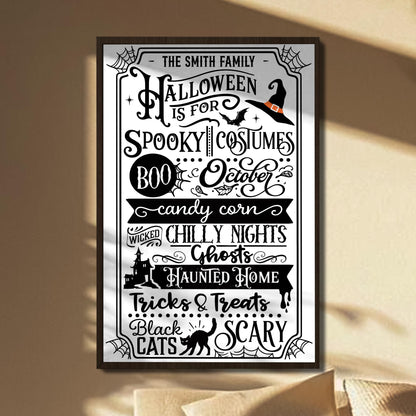 Our Family Halloween Is For Spooky Costumes Witch Hat Black Cat - Personalized Custom Vertical Poster - HALW106_VPOS
