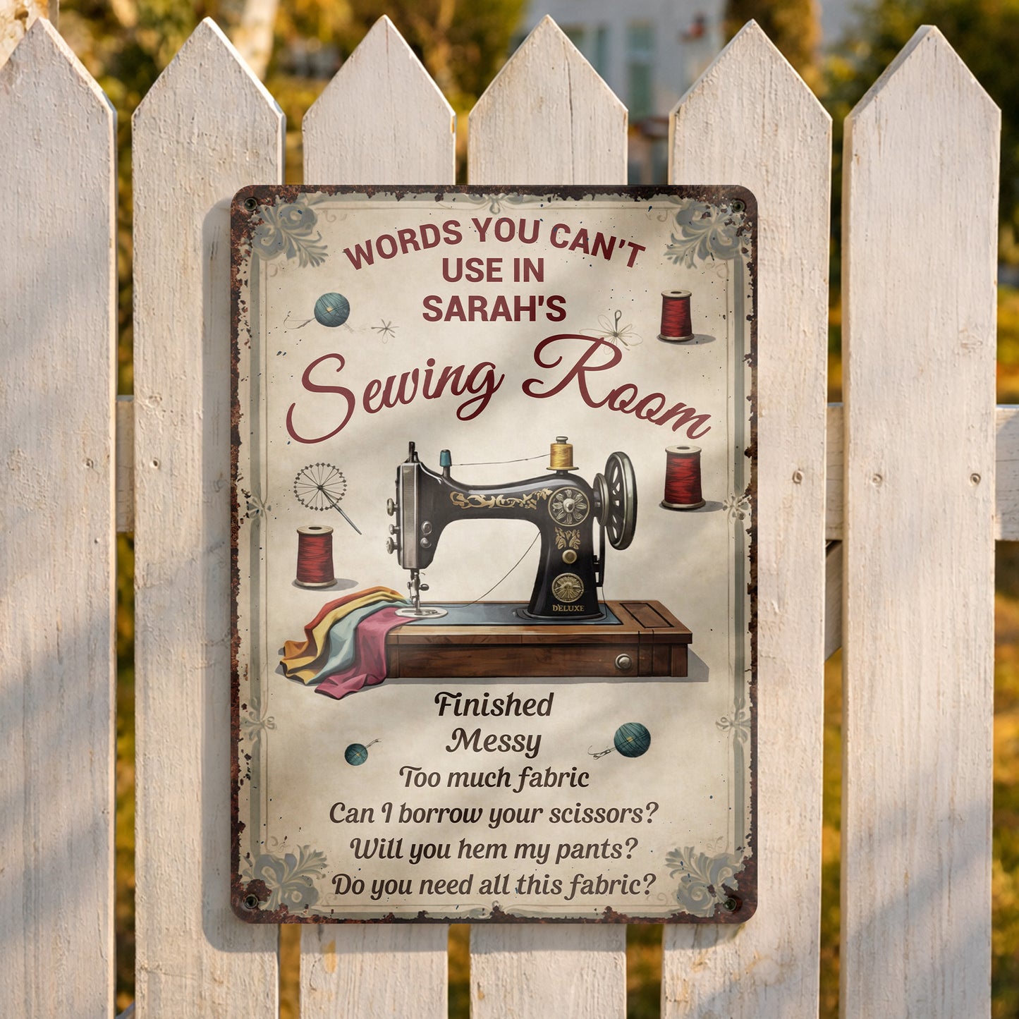 Words You Can't Use In My Sewing Room Sign