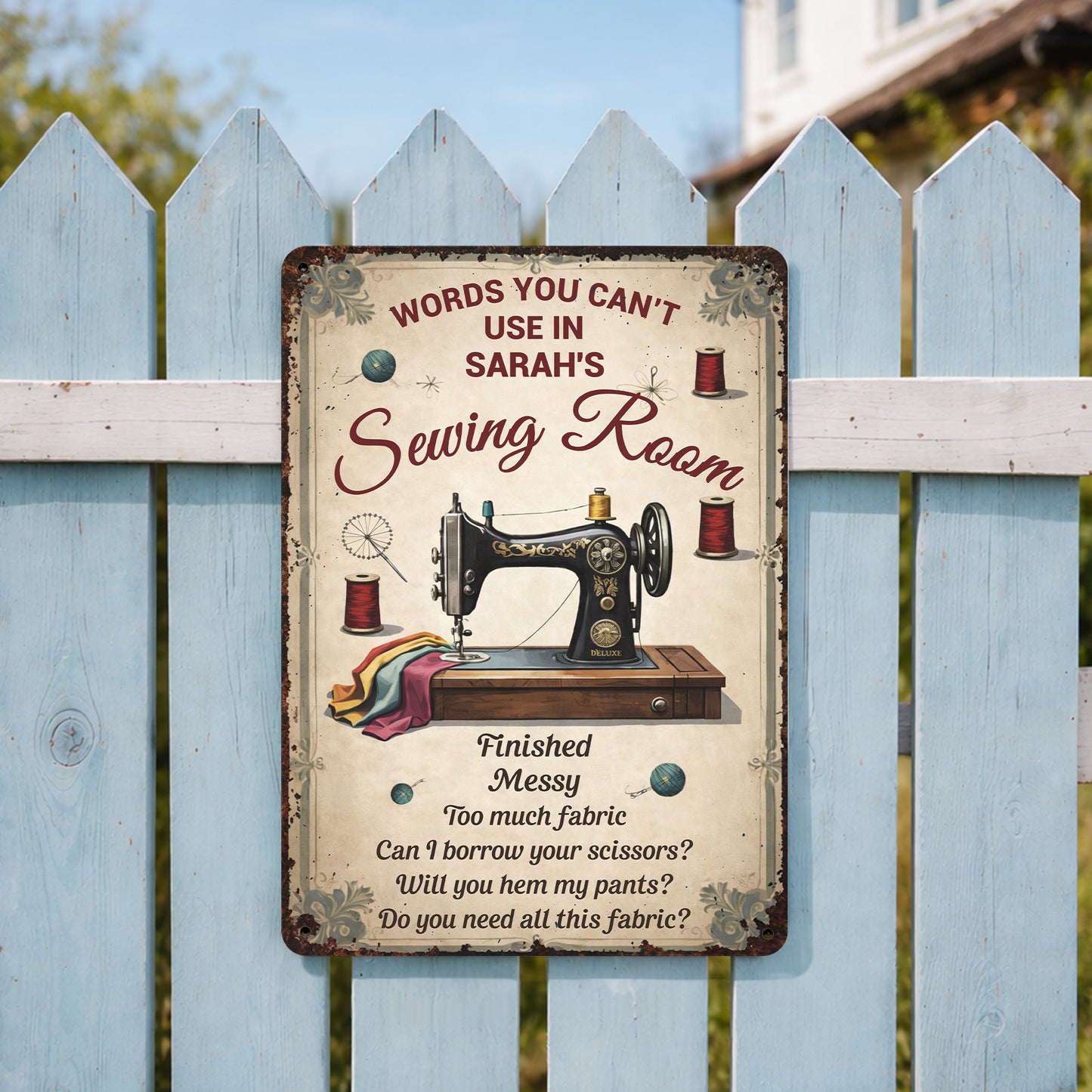 Words You Can't Use In My Sewing Room Sign