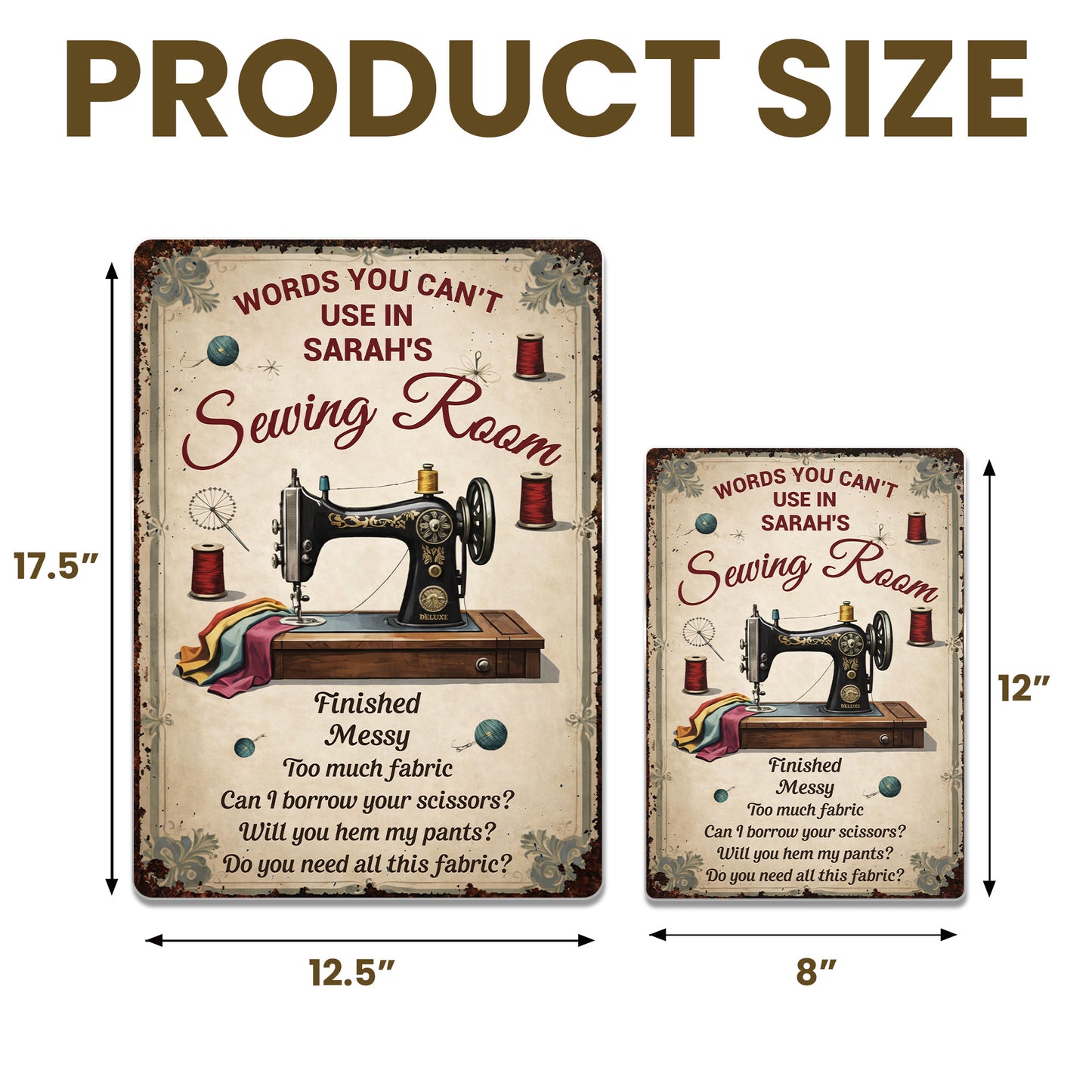 Words You Can't Use In My Sewing Room Sign