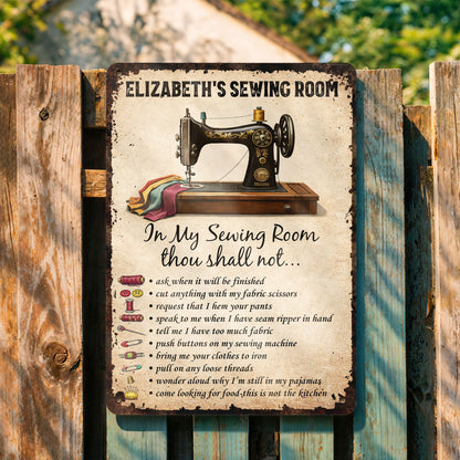 In My Sewing Room, Thou Shall Not, Sewing Machine and Scissors