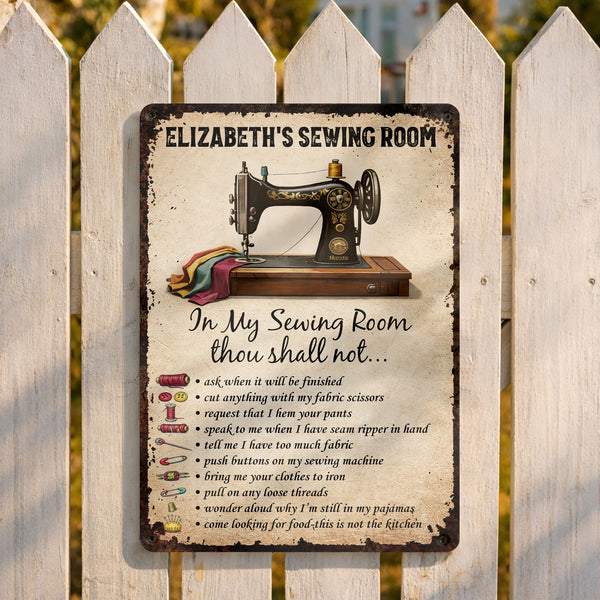 In My Sewing Room, Thou Shall Not, Sewing Machine and Scissors