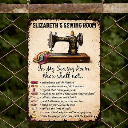 In My Sewing Room, Thou Shall Not, Sewing Machine and Scissors
