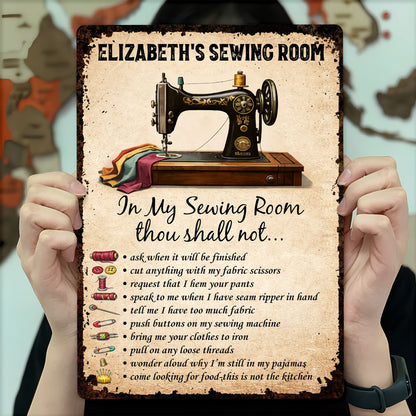 In My Sewing Room, Thou Shall Not, Sewing Machine and Scissors