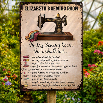 In My Sewing Room, Thou Shall Not, Sewing Machine and Scissors