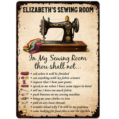 In My Sewing Room, Thou Shall Not, Sewing Machine and Scissors
