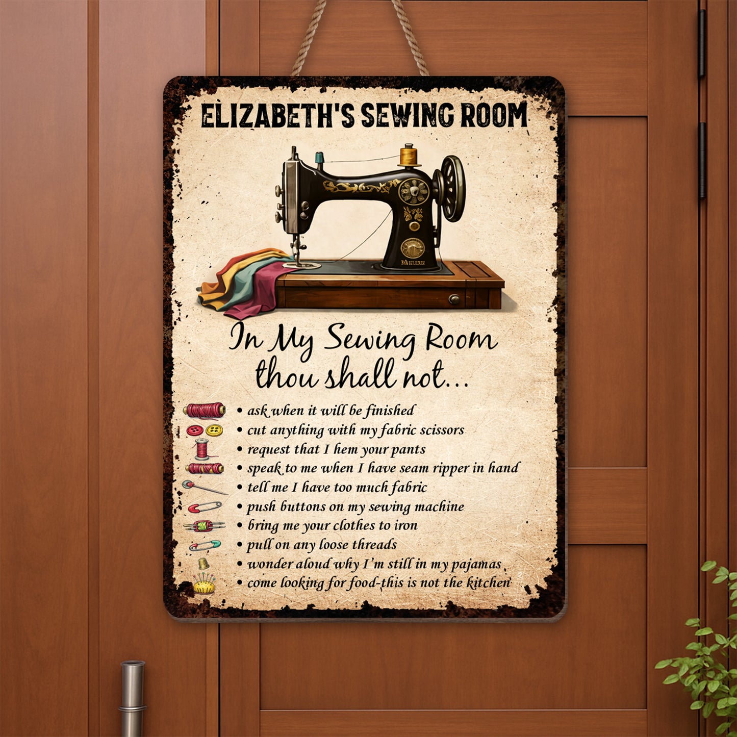 My Sewing Room In My Sewing Room Thou Shall Not Rules Vintage Machine