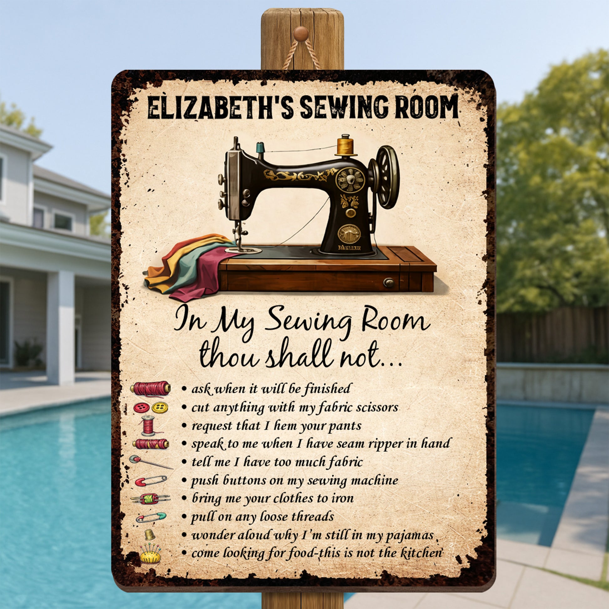 My Sewing Room In My Sewing Room Thou Shall Not Rules Vintage Machine