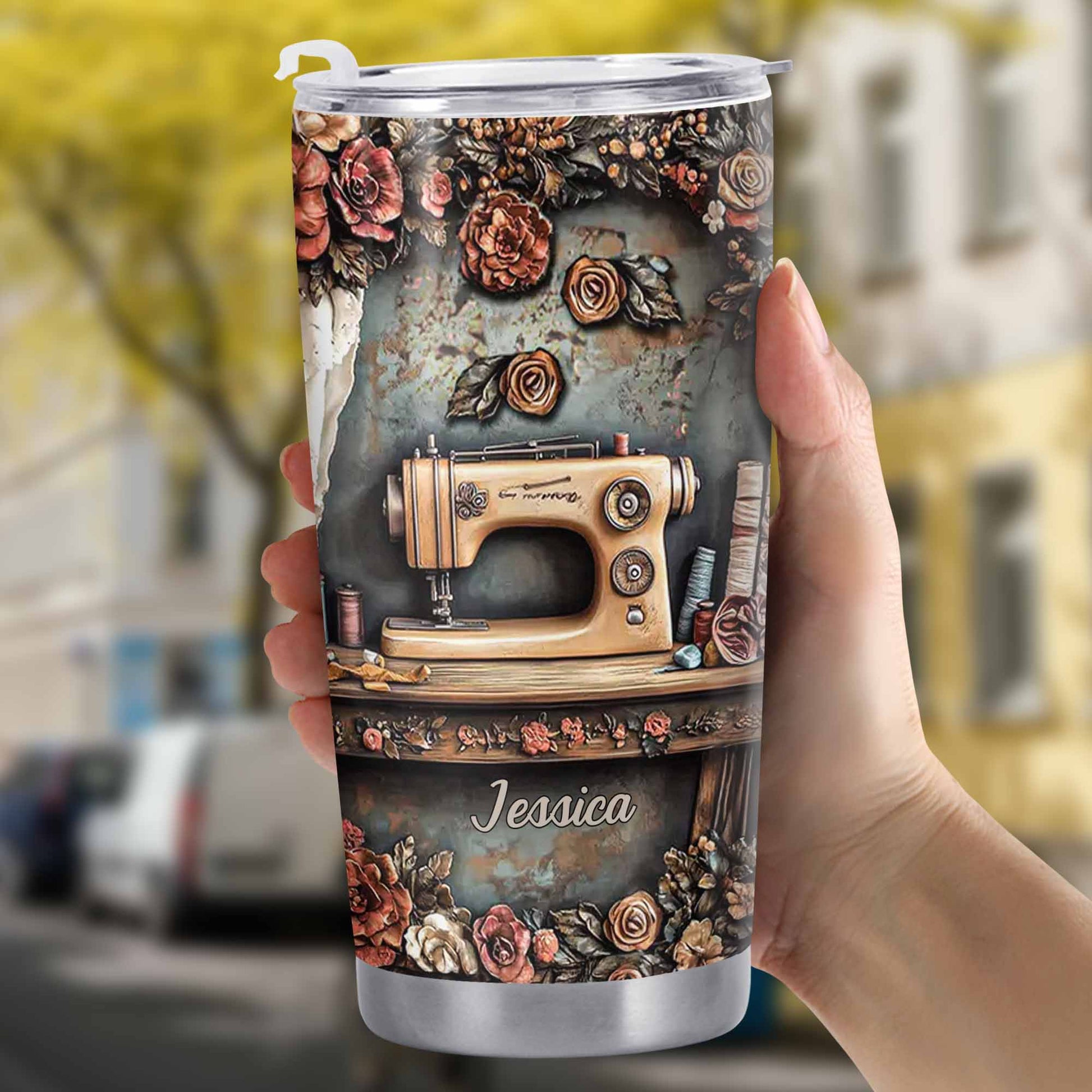 Celebrate Creativity Vintage Sewing Machine And Roses