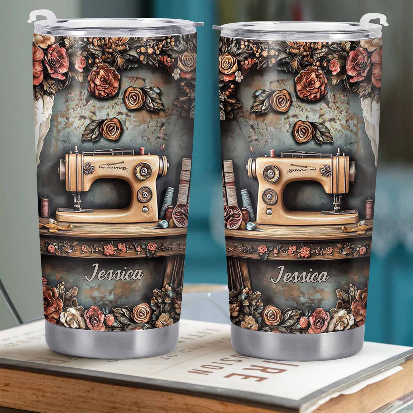 Celebrate Creativity Vintage Sewing Machine And Roses