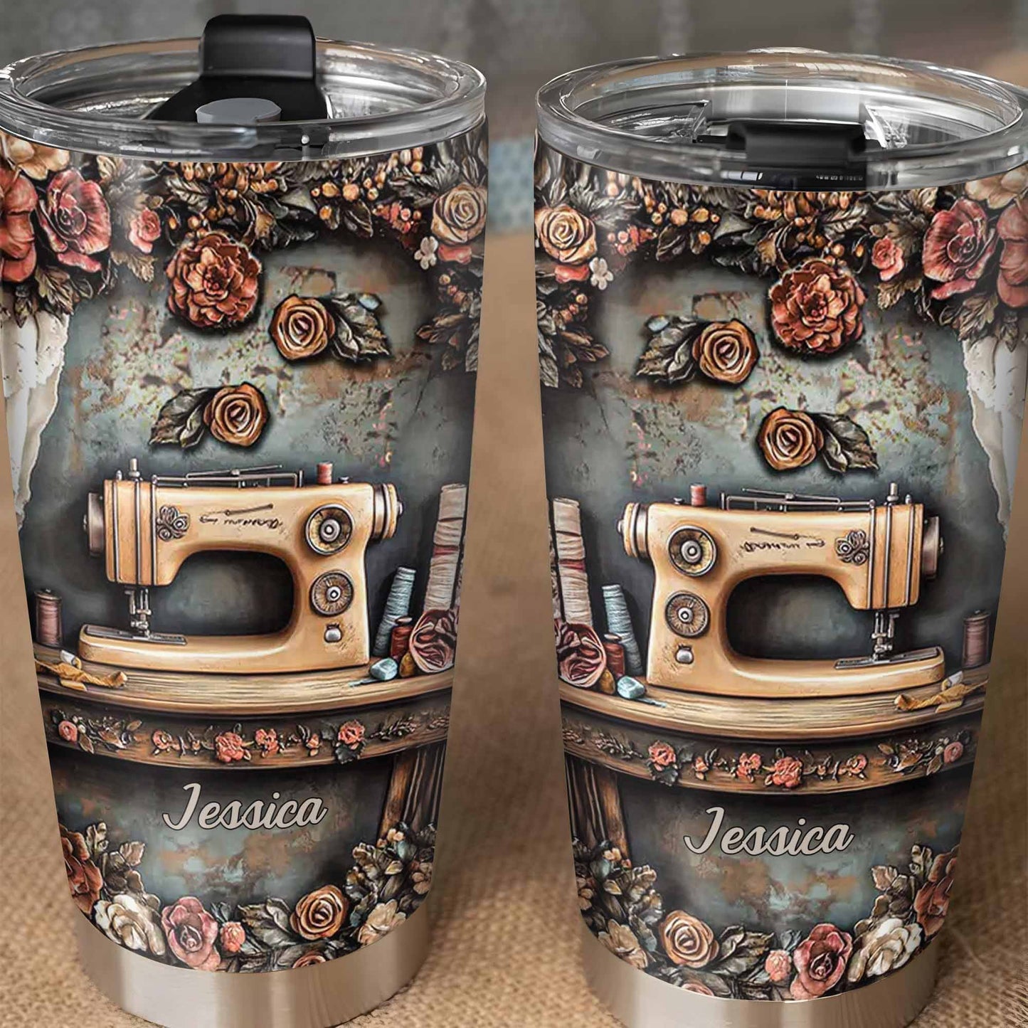 Celebrate Creativity Vintage Sewing Machine And Roses