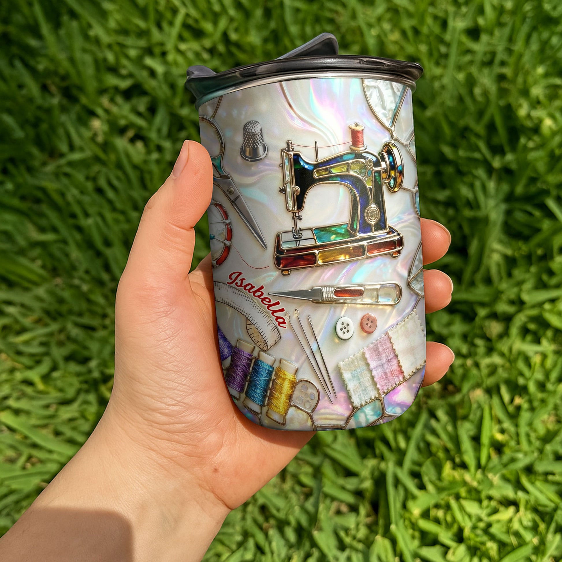 Sewing Is My Soul Language With Sewing Machine And Scissors