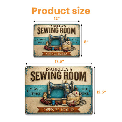 Sewing Room Measure Twice Cut Once Vintage Sewing Machine Threads