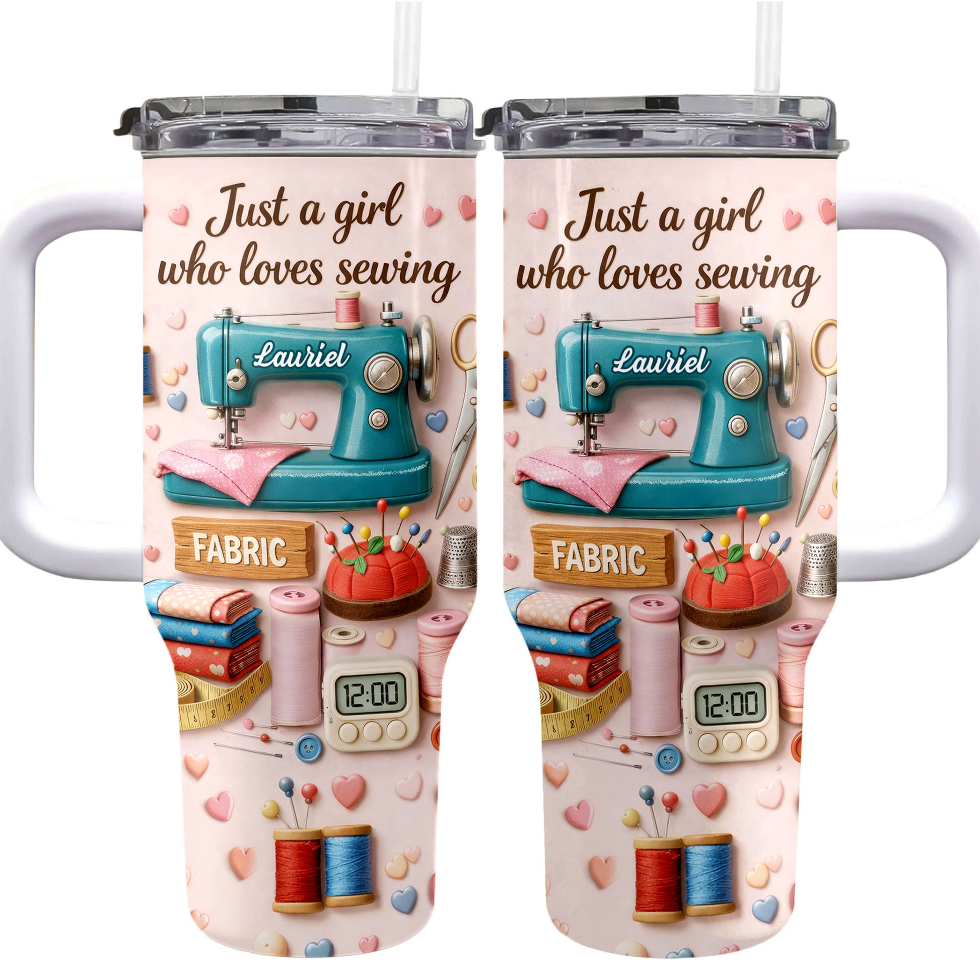 Just A Girl Who Loves Sewing Machine And Fabric