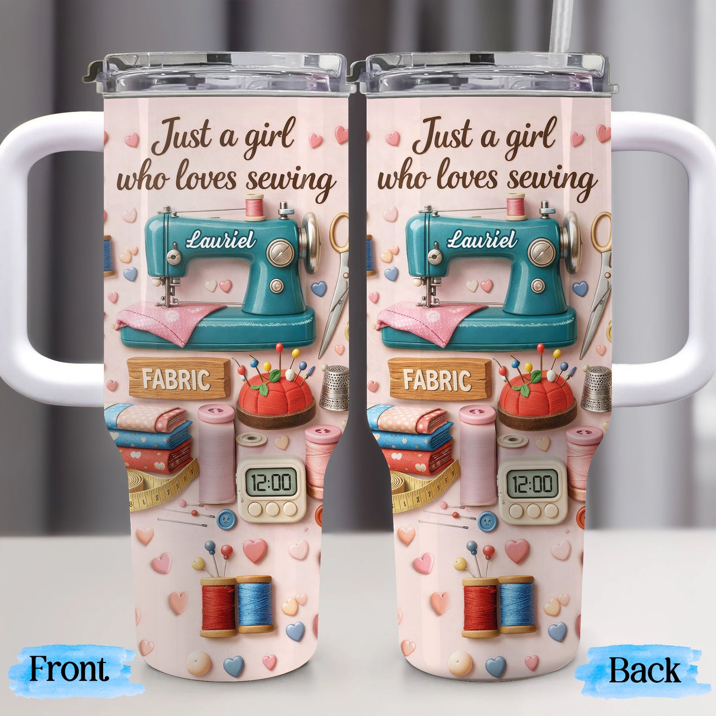 Just A Girl Who Loves Sewing Machine And Fabric