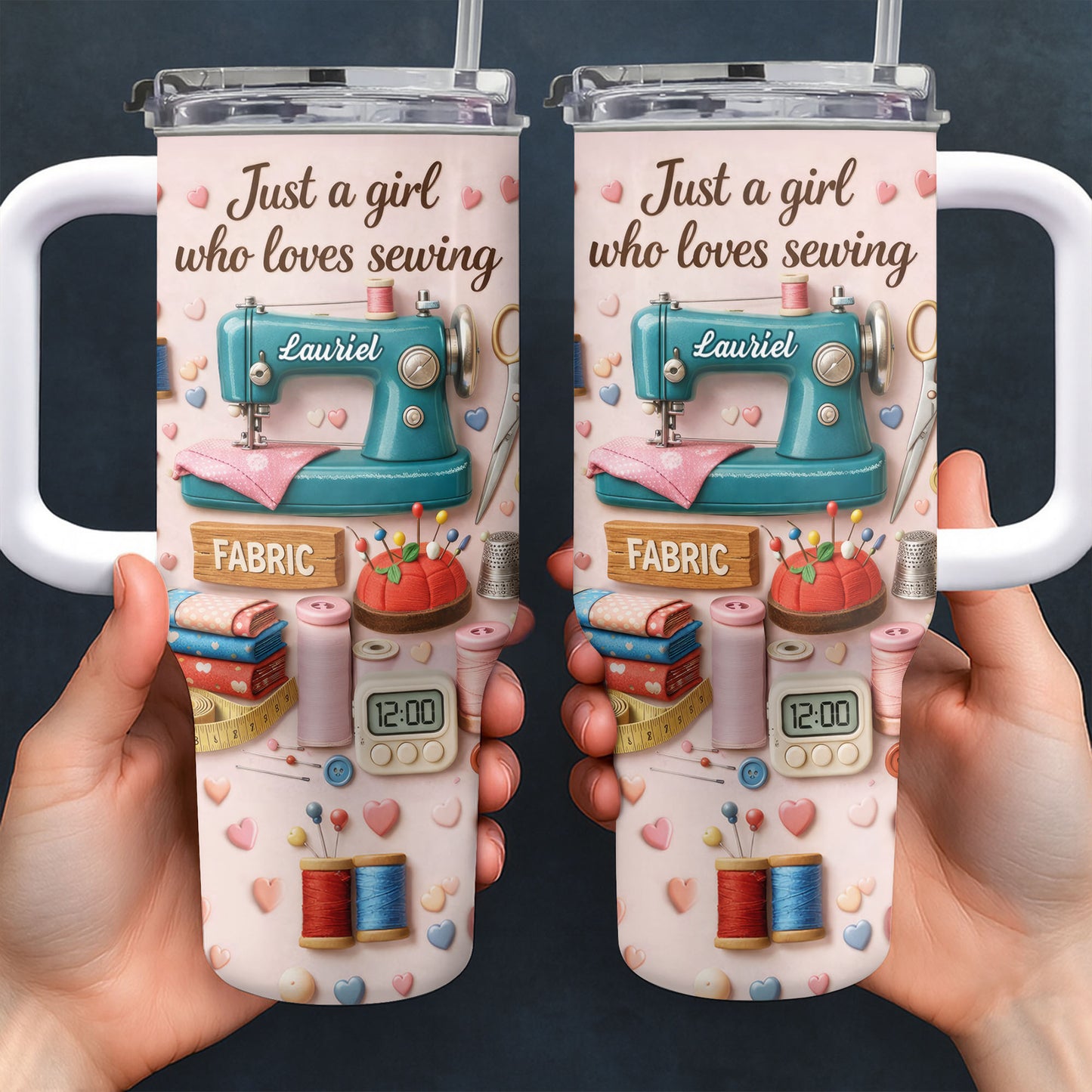 Just A Girl Who Loves Sewing Machine And Fabric