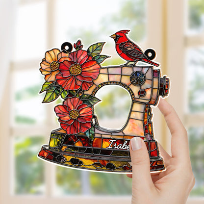 Isabella, Sewing Machine With Cardinal And Flowers