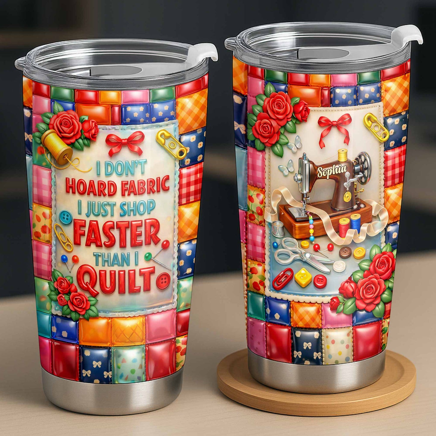 I Don't Hoard Fabric Shop Faster Than I Quilt Sewing Machine Roses