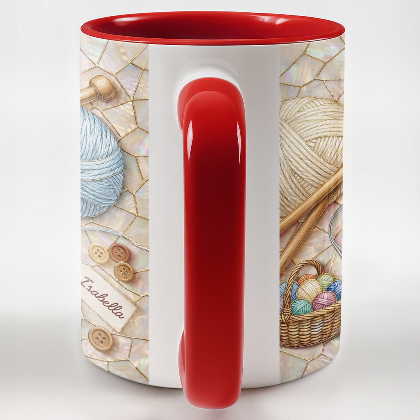 Celebrate Crafting With Yarn Balls and Knitting Needles Mug