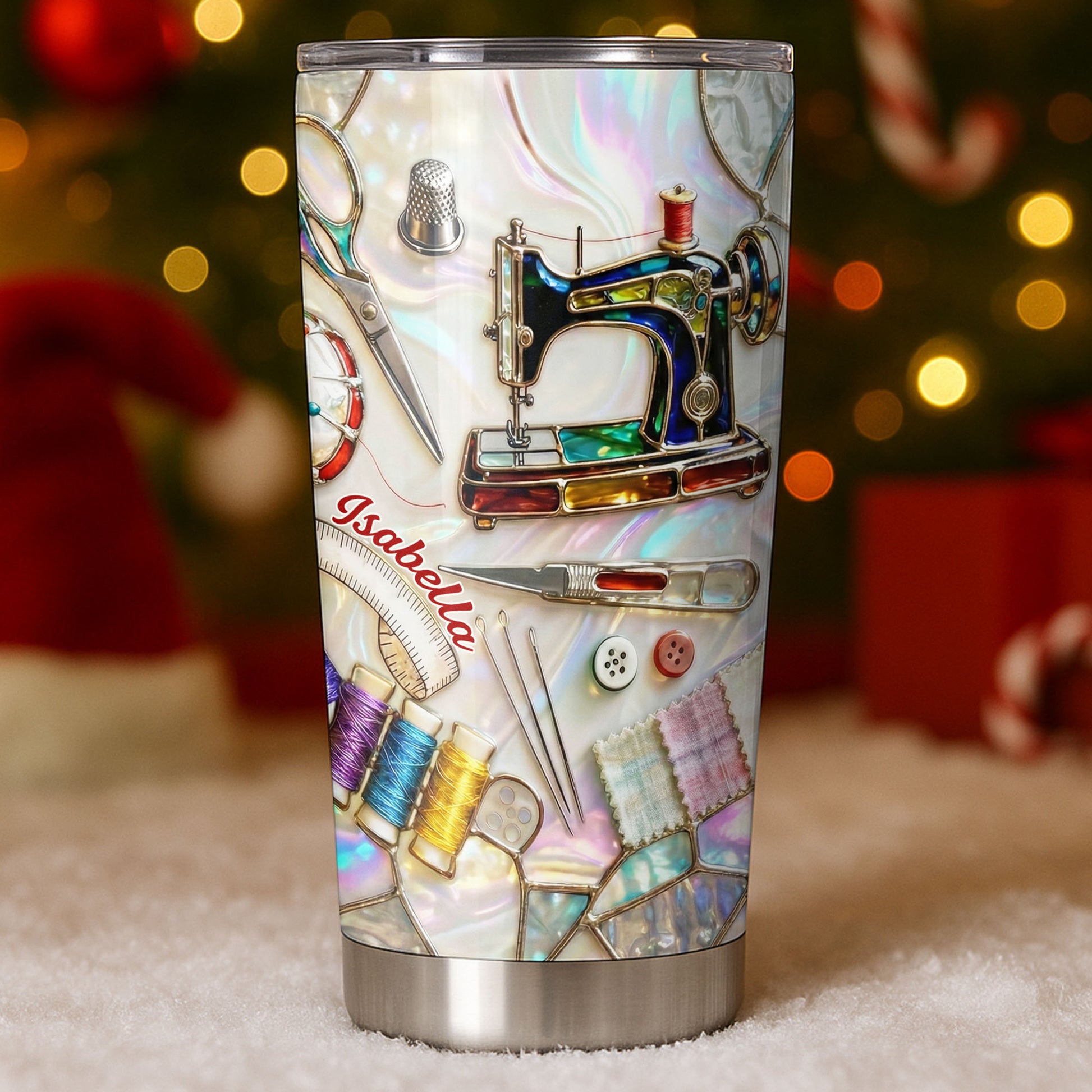 Just A Girl Who Loves Sewing With Sewing Machine And Tools