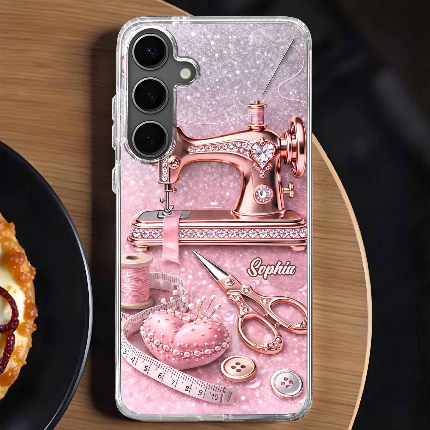Artistic Sewing-Themed Phone Case Design