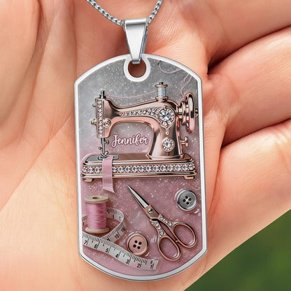 Weaves Her Heart Into Every Stitch Sewing Machine And Scissors