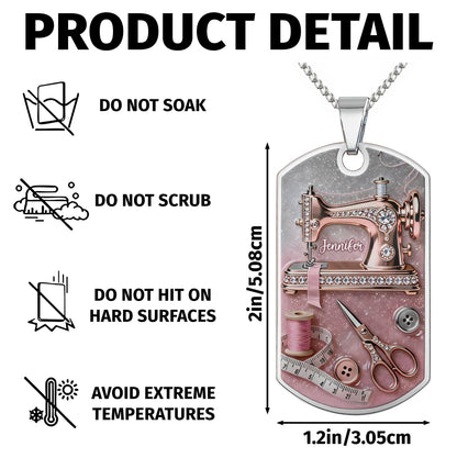 Weaves Her Heart Into Every Stitch Sewing Machine And Scissors