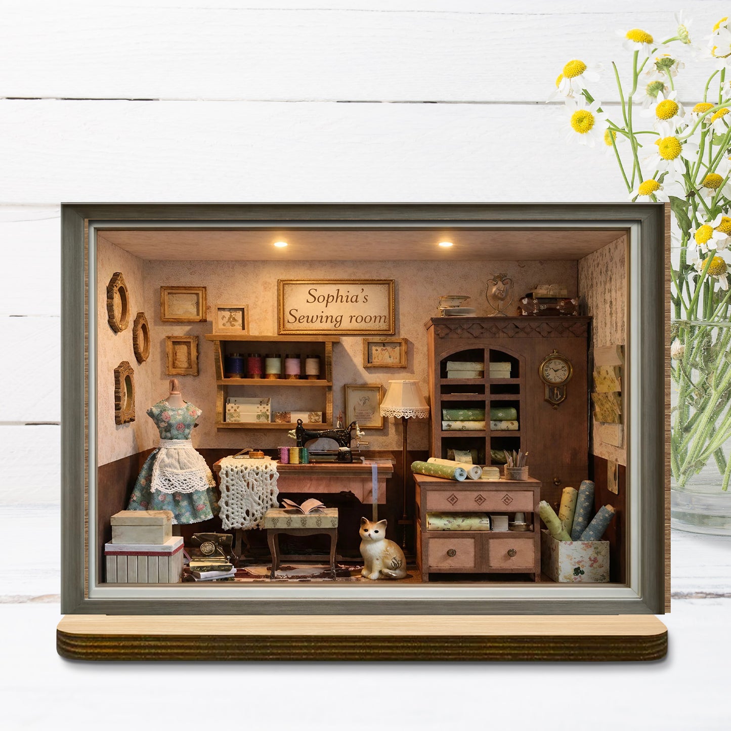 My Sewing Room With Vintage Sewing Machine And Fabrics