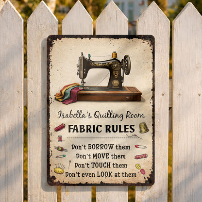 Fabric Rules For My Quilting Room With Sewing Machine And Thread