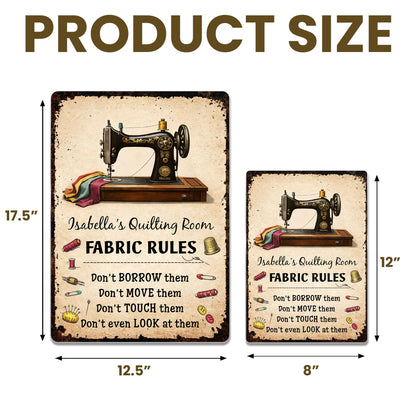 Fabric Rules For My Quilting Room With Sewing Machine And Thread