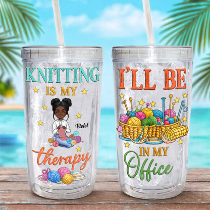 Knitting Is My Therapy, Yarn And Basket Design