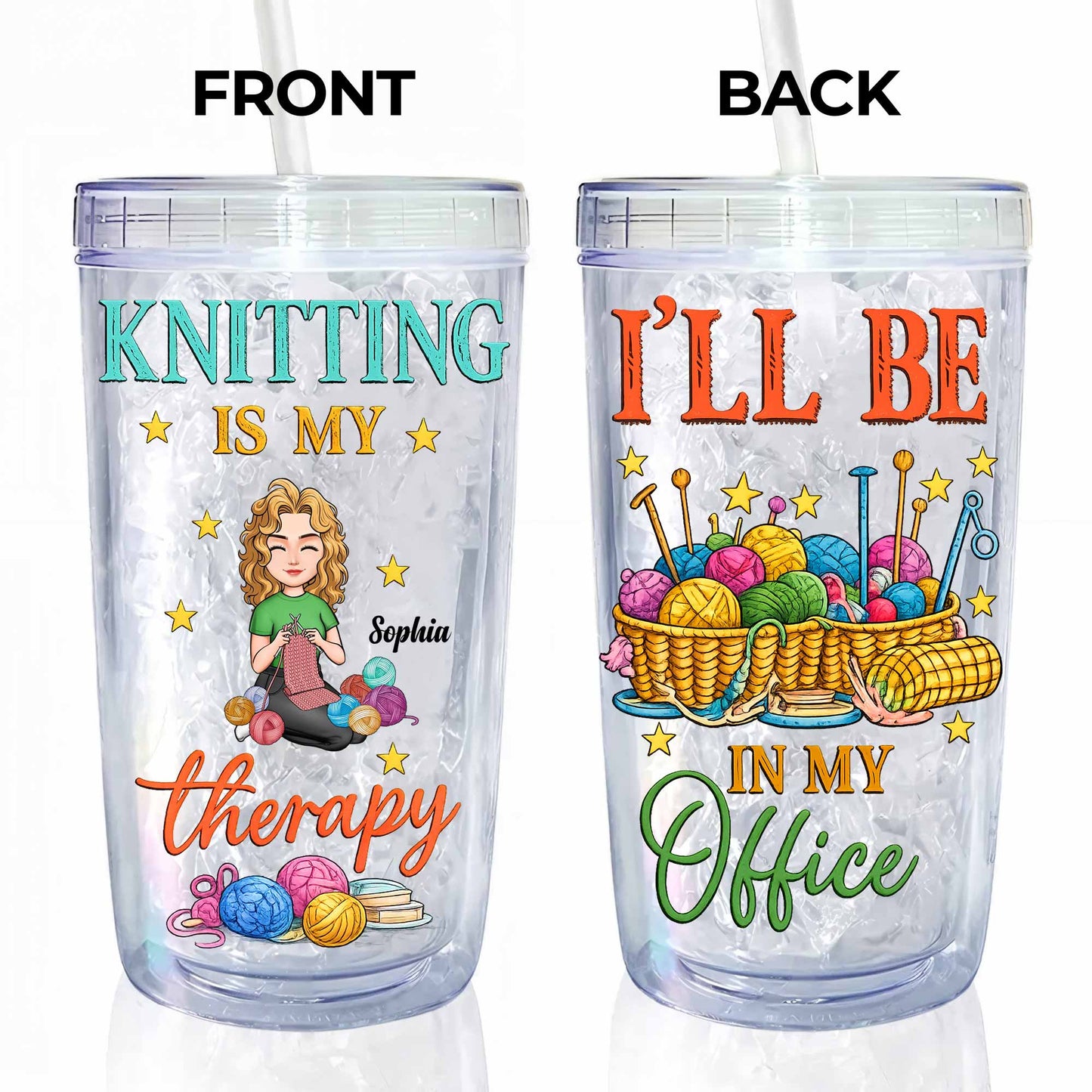 Knitting Is My Therapy, Yarn And Basket Design