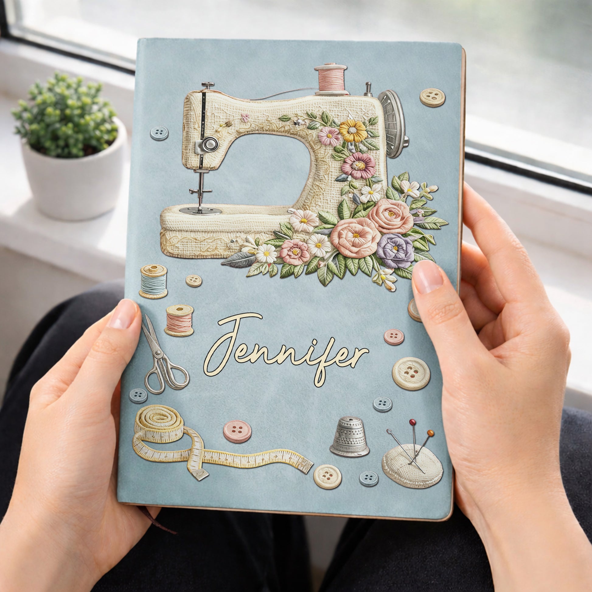 She Sews Love Into Every Stitch Floral Sewing Machine