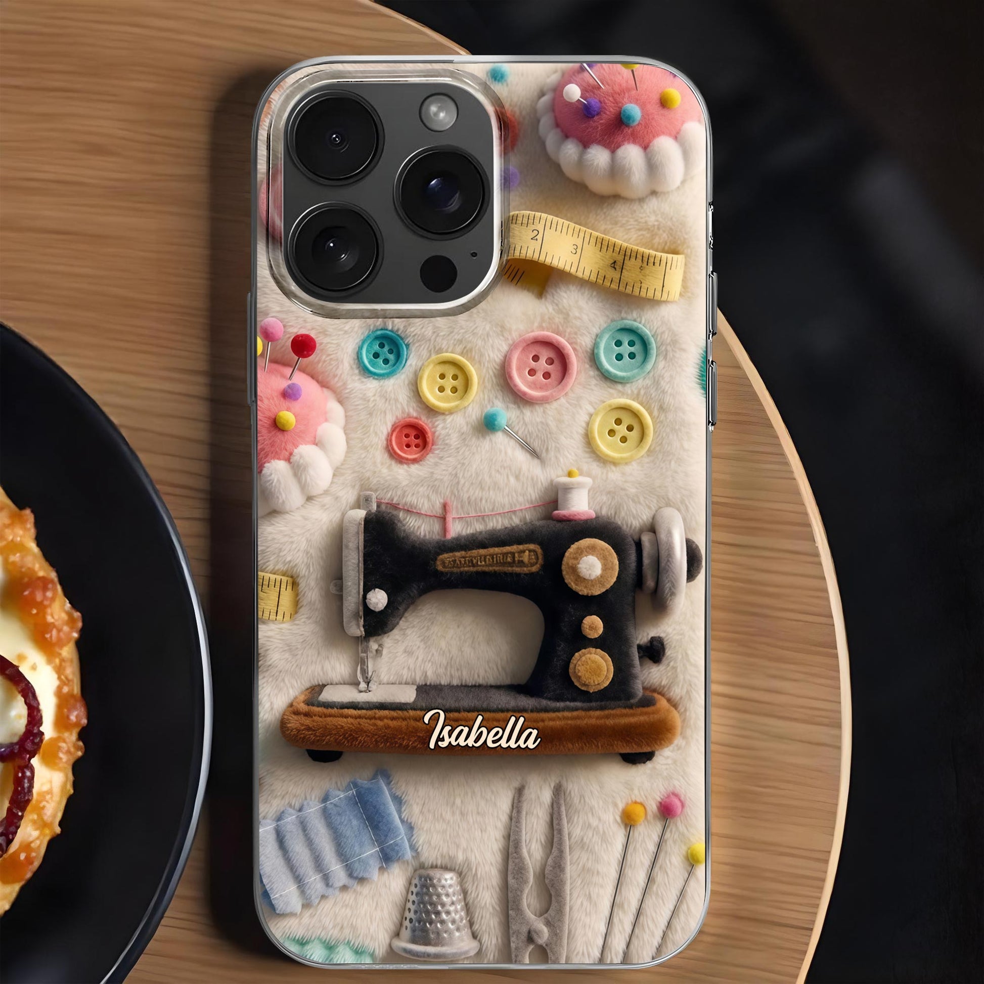 Sewing Passion With Sewing Machine And Buttons