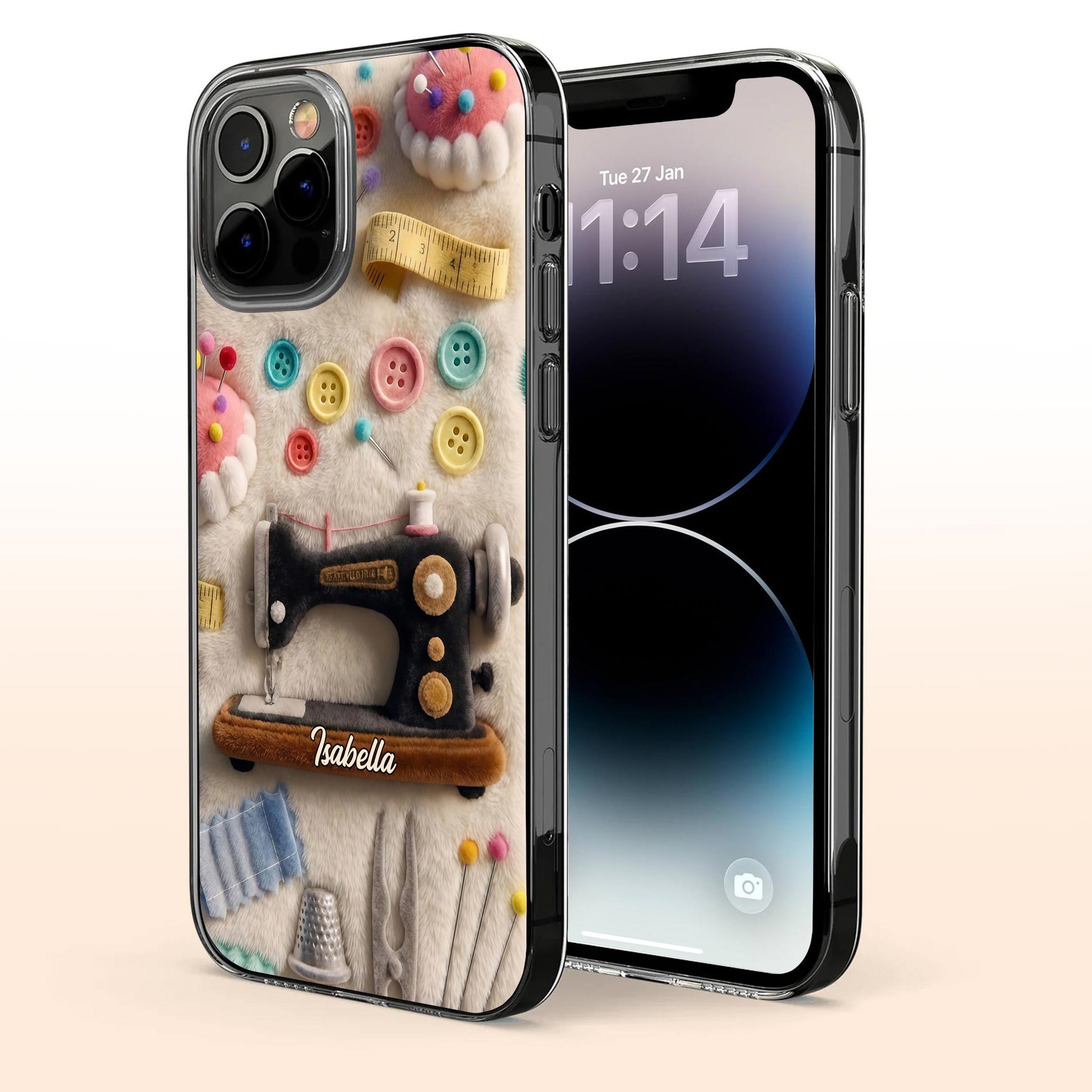 Sewing Passion With Sewing Machine And Buttons