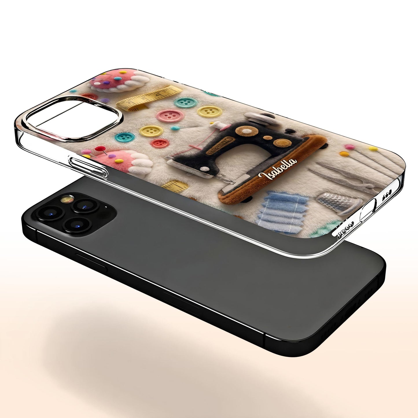 Sewing Passion With Sewing Machine And Buttons