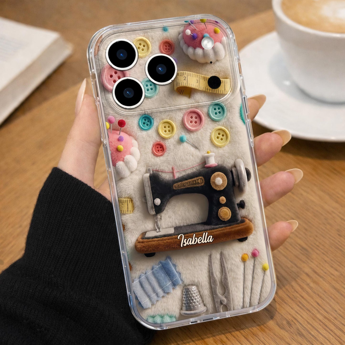 Sewing Passion With Sewing Machine And Buttons