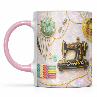 Vintage Sewing Machine and Quilting Essentials with Pins and Buttons