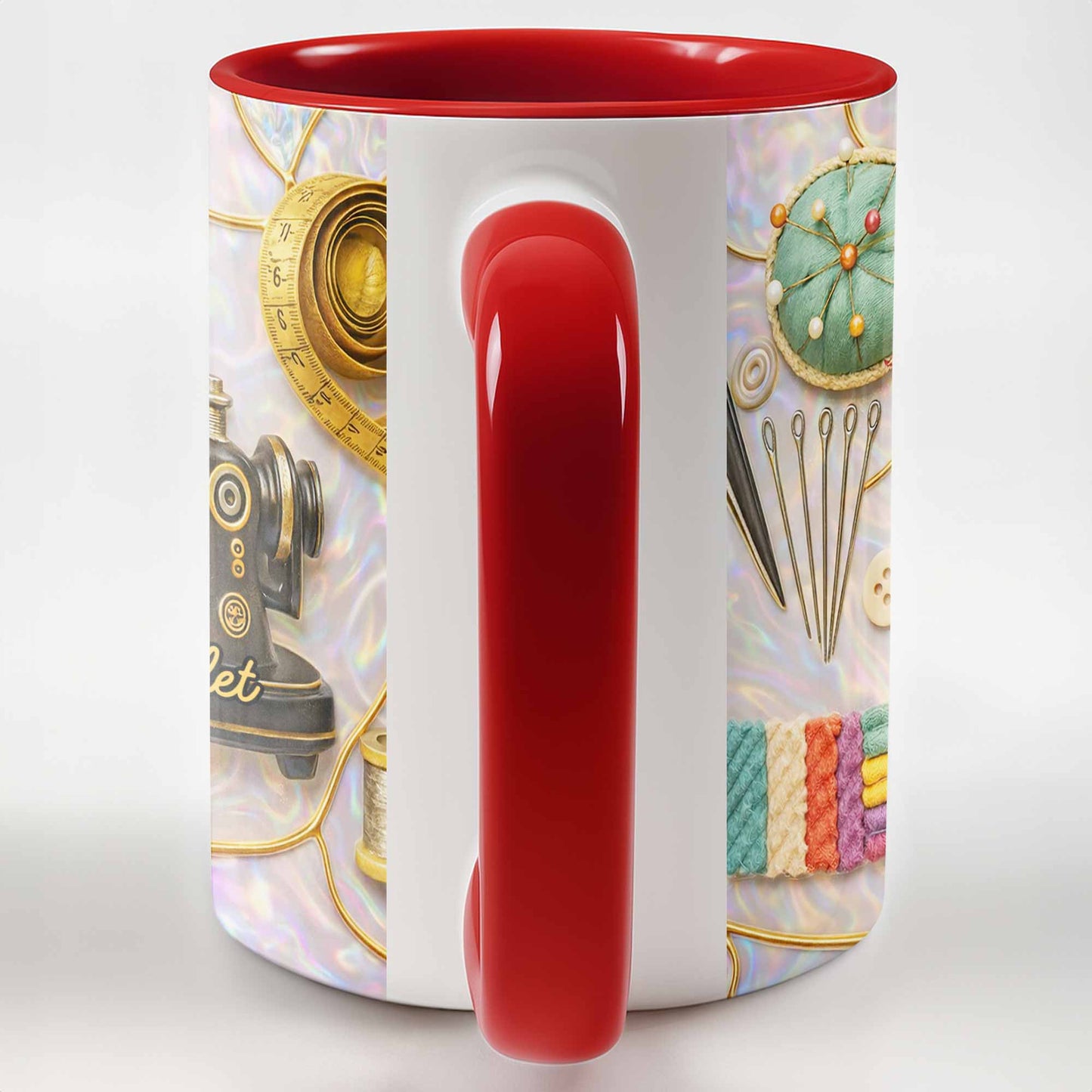 Vintage Sewing Machine and Quilting Essentials with Pins and Buttons