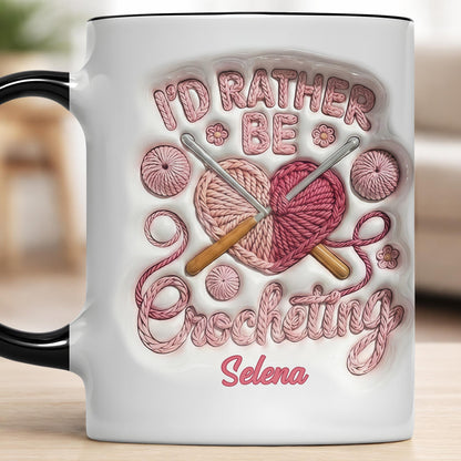 I'd Rather Be Crocheting Yarn Heart And Crochet Hooks Design