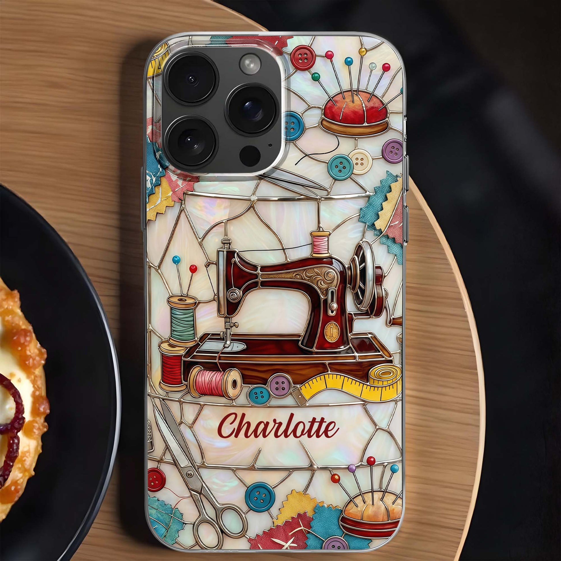 A Life Stitched With Love, Sewing Machine And Tailor Tools Design