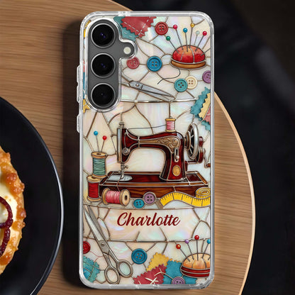 A Life Stitched With Love, Sewing Machine And Tailor Tools Design