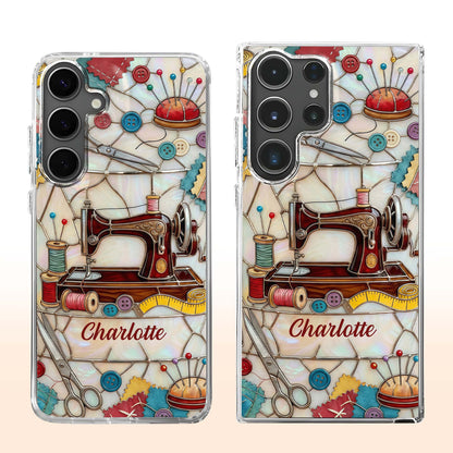 A Life Stitched With Love, Sewing Machine And Tailor Tools Design