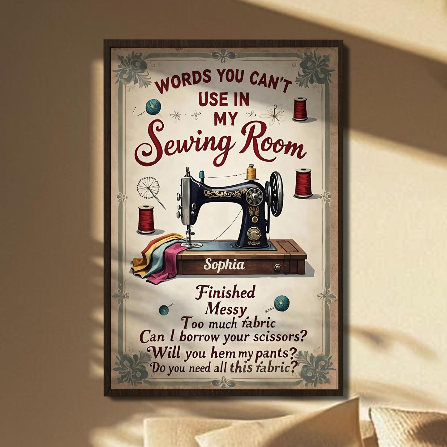 Words You Can't Use In My Sewing Room Vintage Sewing Machine