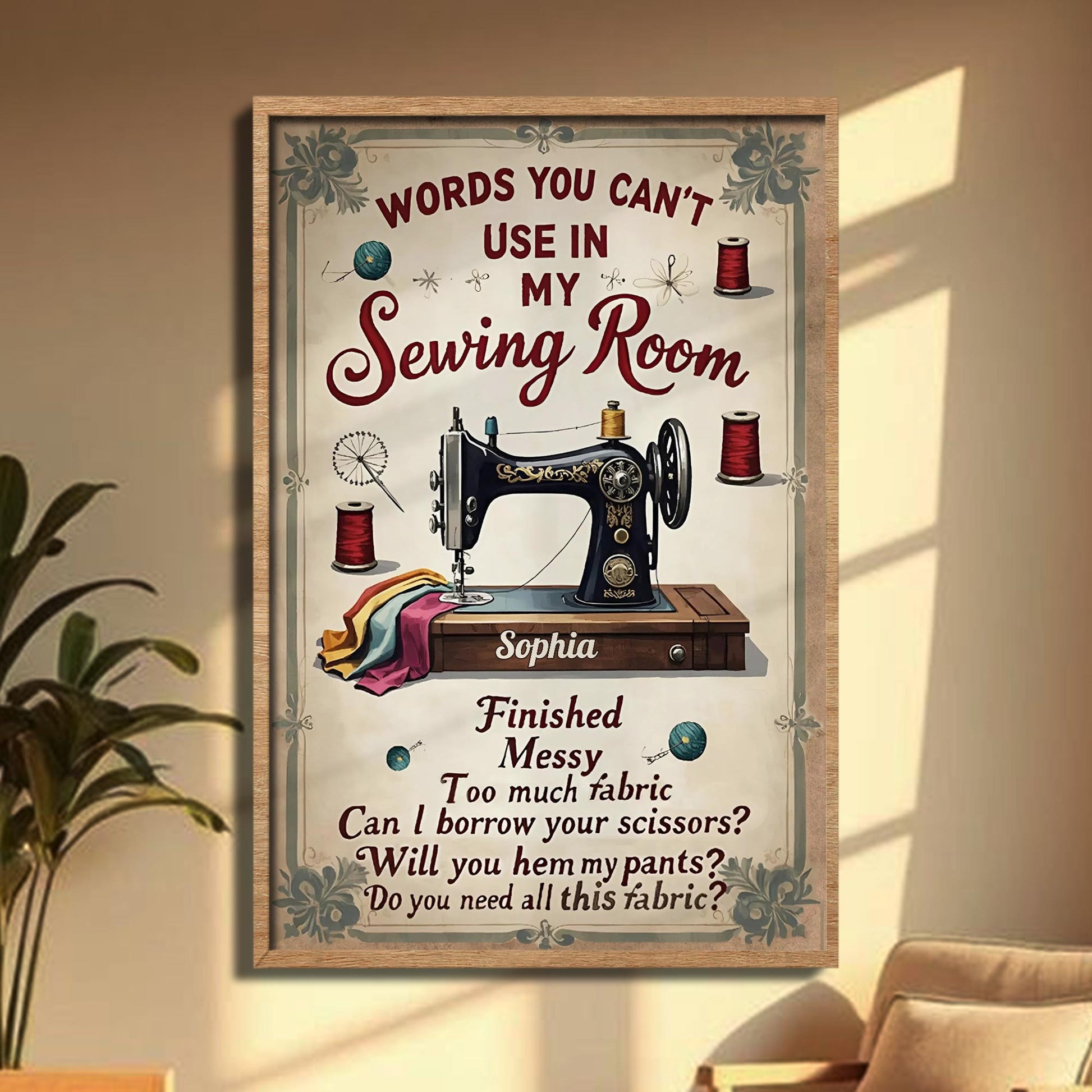 Words You Can't Use In My Sewing Room Vintage Sewing Machine