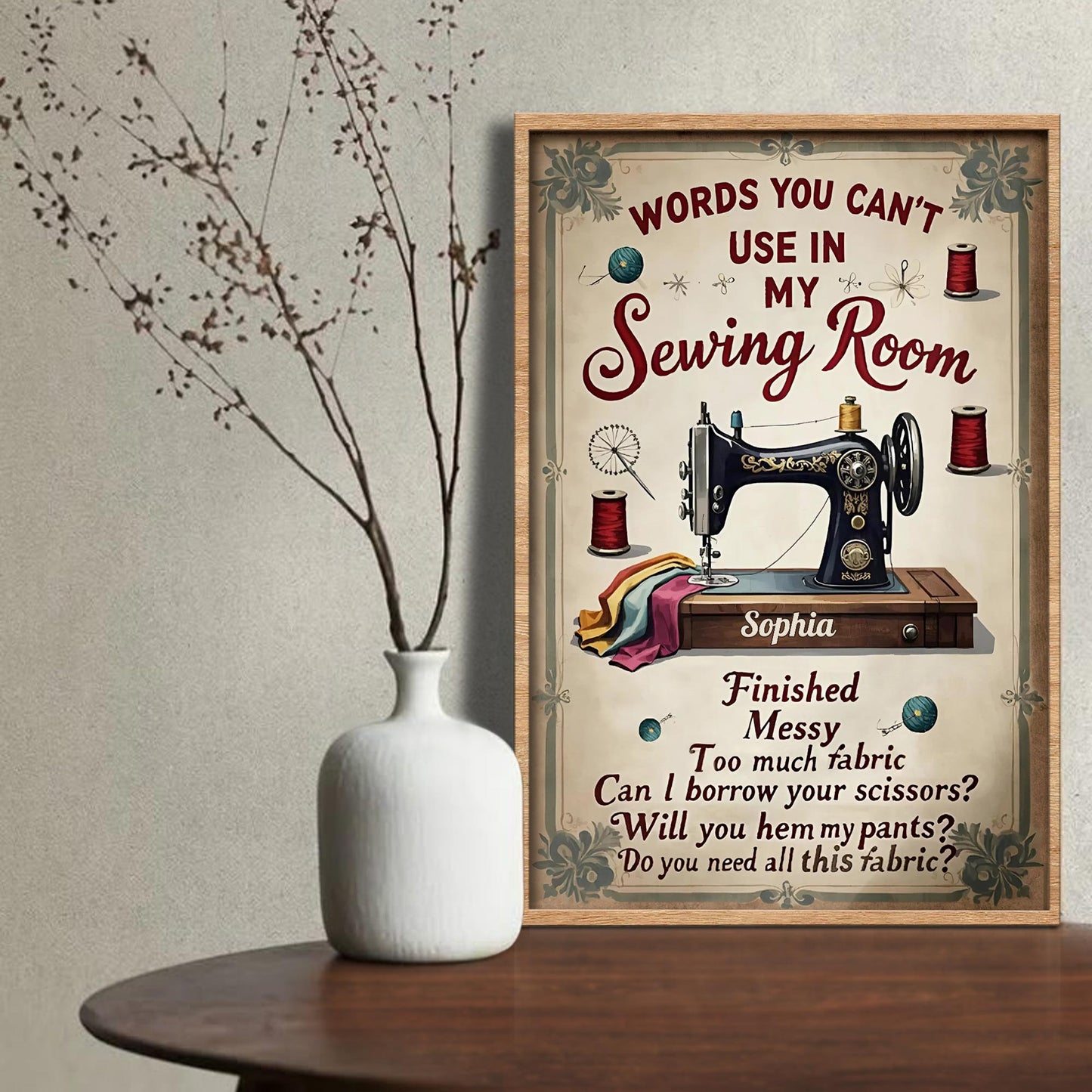 Words You Can't Use In My Sewing Room Vintage Sewing Machine