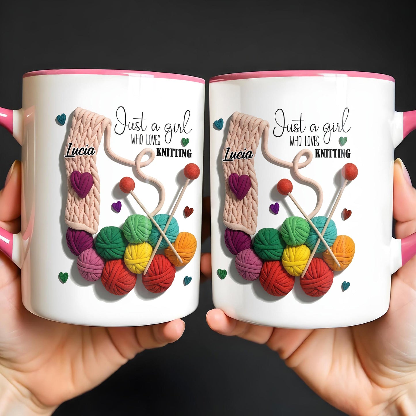 Just A Girl Who Loves Knitting With Yarn Balls And Needles